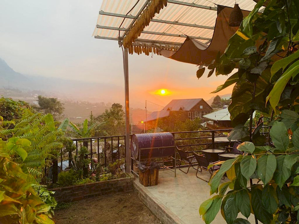 Beautiful sunset view from Sapa Plum Eco House